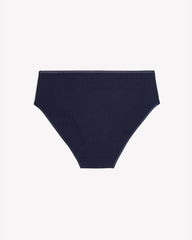 Navy Ribbed High-Cut Brief - ti Voglio