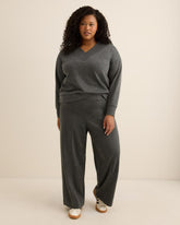 Pull-On Wide-Leg Knit Pant