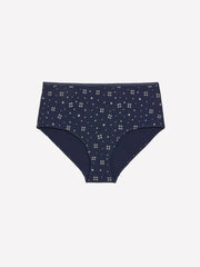 Blue Cotton Full Brief with Heart and Clover Print - tiVOGLIO