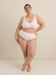Wireless White Cotton Bra with Picot Trim - ti Voglio