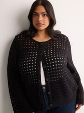 Semi-Fitted Crochet Cardigan with Long Bell Sleeves