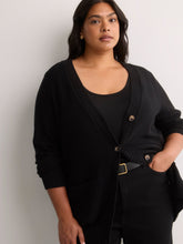 Straight-Fit V-Neck Tunic Cardigan