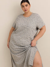 Heather Grey Floral-Print Long Short-Sleeve Sleepshirt - ti Voglio