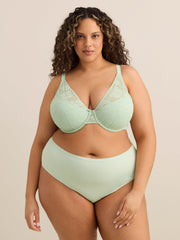 Aqua Underwire Lace Balconette Padded Bra - Déesse Collection