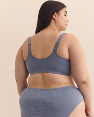 Unlined Front-Closure Dotted Cotton Bra - ti Voglio