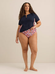Floral High-Waist Cheeky Swim Brief