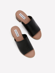 Wide Width, Kacey Block-Heel Slip-On Sandal - Steve Madden