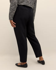 Petite, Black Tapered-Leg City Pant