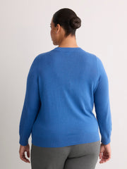 Responsible, Buttoned-Down Cotton Blend Crew Neck Cardigan