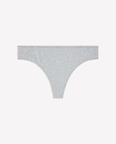 Heathered Cotton Blend Thong with Heart Print - ti Voglio