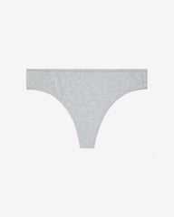 Heathered Cotton Blend Thong with Heart Print - ti Voglio