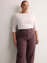 Blue Classic-Fit High-Rise Barrel-Leg Jeans - d/C jeans