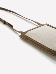 Canvas and Faux Leather Cellphone Bag