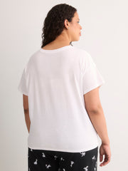 White Short-Sleeve Pyjama Top with Dalmatian Print - Disney