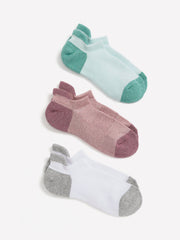 Ankle Socks with Extended Tab, Set of 3 - Active Zone