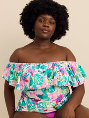 Printed Tortuga Tankini Top - Raisins Curve