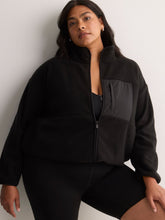 Black Short Polar Fleece Jacket with Contrast Trim - Active Zone