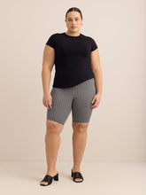 Gingham-Textured Bike Short