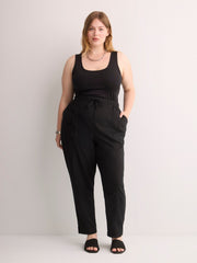 Linen Blend Tapered-Leg Pant