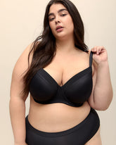 Underwire Padded Balconette Bra with Mesh Trim - Déesse Collection
