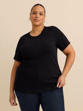 Ribbed Curvy-Fit Crewneck Tee