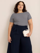 Striped Boat-Neck Rib Knit Baby Tee