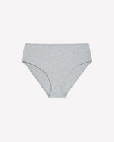 Heathered High-Cut Cotton Blend Brief with Heart Print - ti Voglio