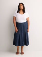Dark Denim Fit and Flare Midi Skirt - d/C JEANS