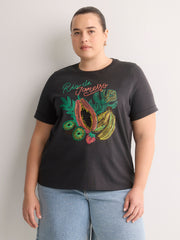 Straight-Fit Crew-Neck T-Shirt with Embroidered Front