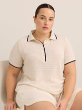 Short-Sleeve Crochet Knit Polo - Active Zone