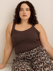 Heart-Shape Fancy-Stitched Sweater Tank
