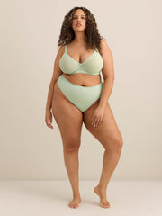 Underwire Dotted Mesh Unlined Bra with Lace - Déesse Collection