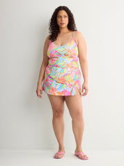 Floral Scoop-Neck Tankini Top with Inner Bra - Bleu Rod Beattie