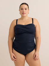 Black Twisted Bandeau Tankini Top