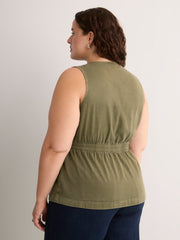 Responsible, Fit and Flare Sleeveless V-Neck Vest Blouse