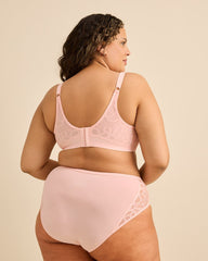 Pink Wireless Plunge Bra with Lace Wings - Déesse Collection
