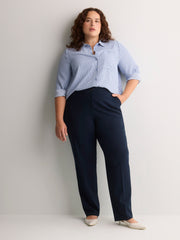 Navy Curvy Straight-Leg Savvy II Pant