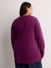 Responsible, Dark Cotton-Blend Tunic Cardigan