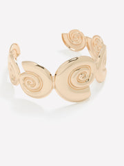 Golden Nautilus Shell-Shaped Cuff Bracelet