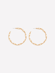 Large Matte Golden Hoop Earrings