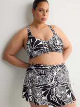 Printed High-Waist Swim Skirt With Built-In Brief