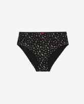 Black High-Cut Brief with Rose Bud Print - tiVOGLIO