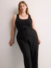 Linen Blend Tapered-Leg Pant