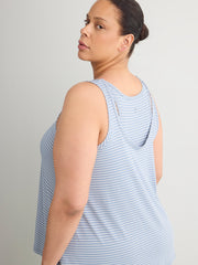 Textured Striped Swing Tank Top with Racerback Fooler - Active Zone