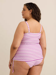Violet Striped Rushing Tube Tankini Top