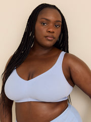 Wireless Unlined Cotton Bra with Picot Trim - ti Voglio