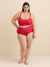High-Waist Criss-Cross Textured Swim Brief
