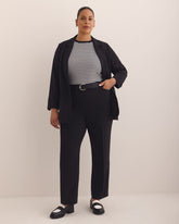 Petite, Black Straight-Leg City Pant