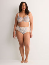 Grey Mesh Brief with Embroidered Front - Déesse
