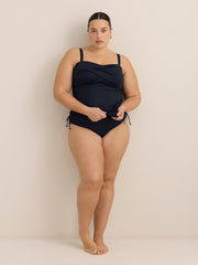 Black Twisted Bandeau Tankini Top